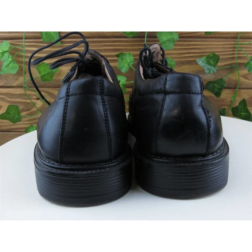 Franco Fortini Sz 10.5 Medium Derby Oxfords‎ Black Leather Men Lace Up Riviera